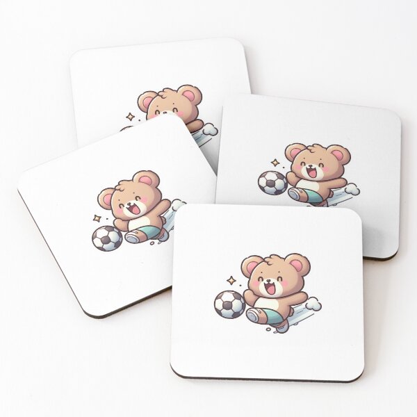 Item preview, Cute Bear Playing Soccer-kawaii Football Teddy Sticker designed and sold by carestazafeli.