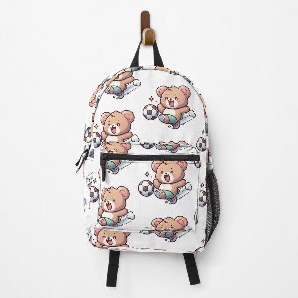 Item preview, Cute Bear Playing Soccer-kawaii Football Teddy Sticker designed and sold by carestazafeli.
