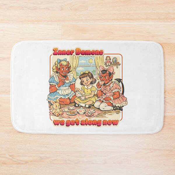 Item preview, Inner Demons Tea Party — Retro Dark-Humor Cartoon designed and sold by Nacho Average Designs.