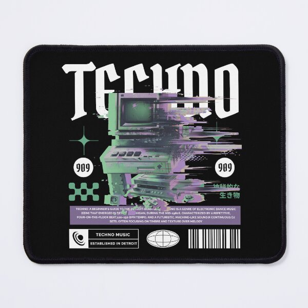 Item preview, TECHNO  - Glitch Work Station (White) designed and sold by Discothreadz.