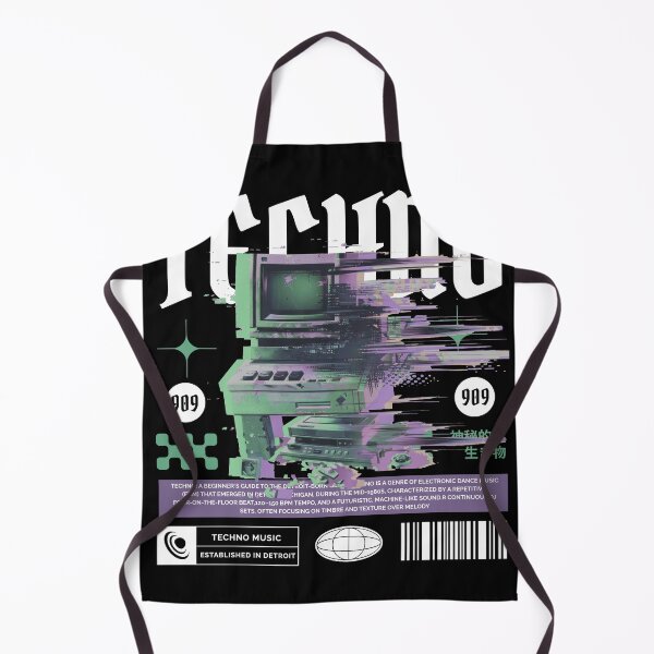 Item preview, TECHNO - Glitch Work Station (White) designed and sold by Discothreadz.