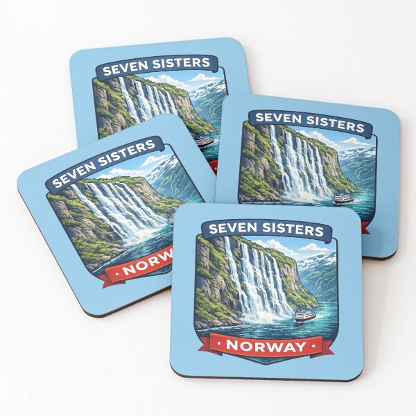 Item preview, Seven Sisters - Geirangerfjord Norway Scenic Waterfall designed and sold by Myra365Art.