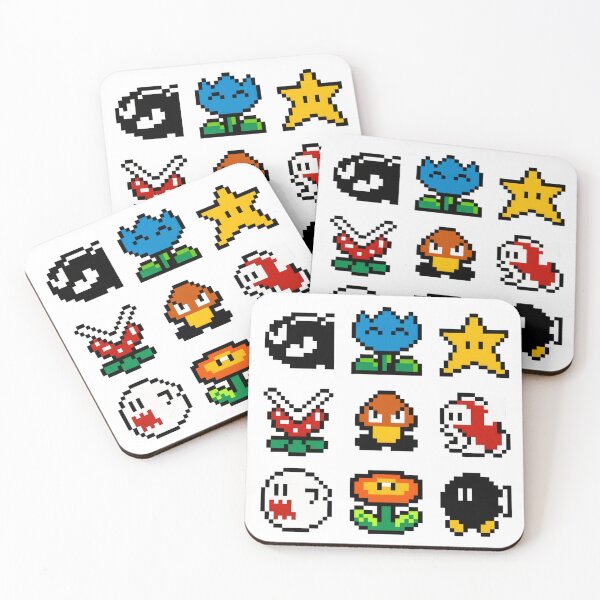 Item preview, Mario Items. Pixel Video Game designed and sold by ArtByAlexWalls.