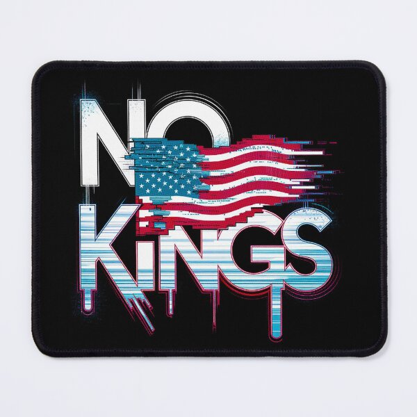 Item preview, No Kings Protest – Glitch American Flag Graphic, Anti-Authoritarian Freedom Design designed and sold by maseno.