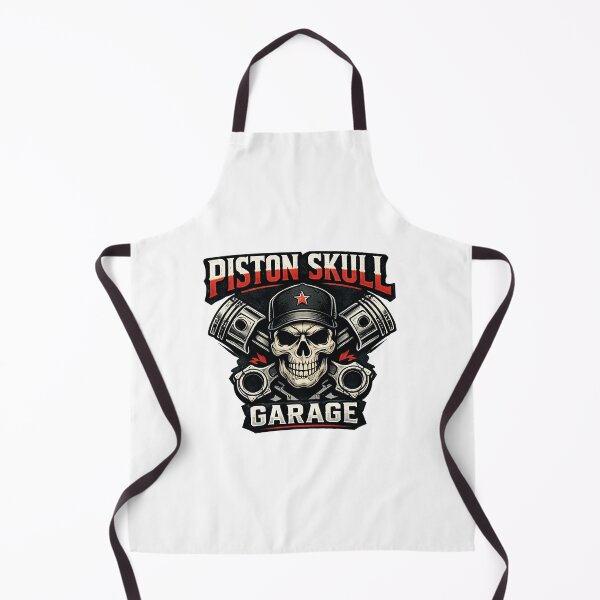 Item preview, Piston Skull Garage - Vintage Mechanic Skull and Crossed Pistons Hot Rod Art designed and sold by SasquatchTrail.