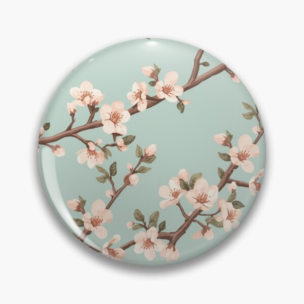 Item preview, Cherry Blossom On Light Blue Background Pattern designed and sold by burbankdesigns.