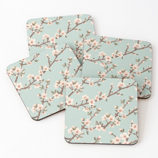 Item preview, Cherry Blossom On Light Blue Background Pattern designed and sold by burbankdesigns.