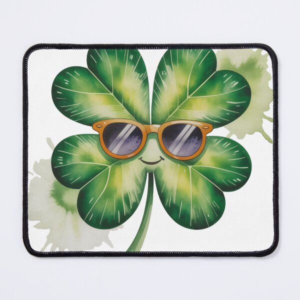 Item preview, Smiling Four Leaf Clover with Sunglasses Watercolor designed and sold by Bloomkept.