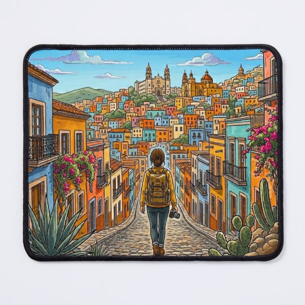 Item preview, Vintage Solo Female Travel Guanajuato- Mexico Travel Art designed and sold by Bloom & Quiet .