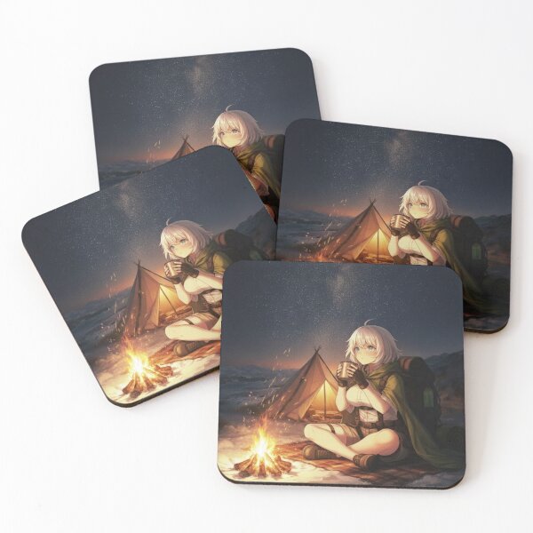 Item preview, Cozy Campfire Night – Anime Girl Stargazing designed and sold by EchoWave11.