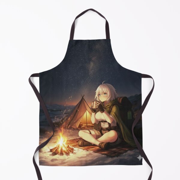 Item preview, Cozy Campfire Night – Anime Girl Stargazing designed and sold by EchoWave11.