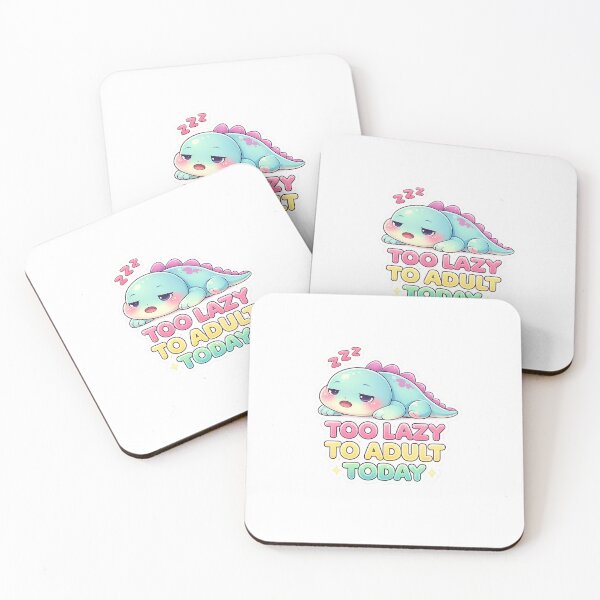 Item preview, Lazy Dinosaur Sticker – Too Lazy to Adult Today ? Cute Kawaii Funny Mood designed and sold by VNyA.