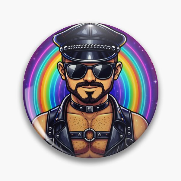 Item preview, Gay Pride Leather Daddy Colorsplash Tom of Finland Tribute Leather Pride Graphic Design designed and sold by ItsAKinkThing.