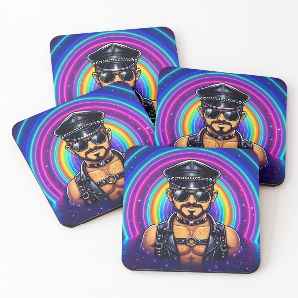 Item preview, Gay Pride Leather Daddy Colorsplash Tom of Finland Tribute Leather Pride Graphic Design designed and sold by ItsAKinkThing.