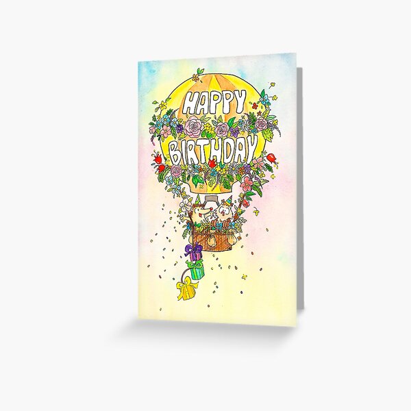 Item preview, Happy Birthday Balloon greeting card  designed and sold by nicolejanes.