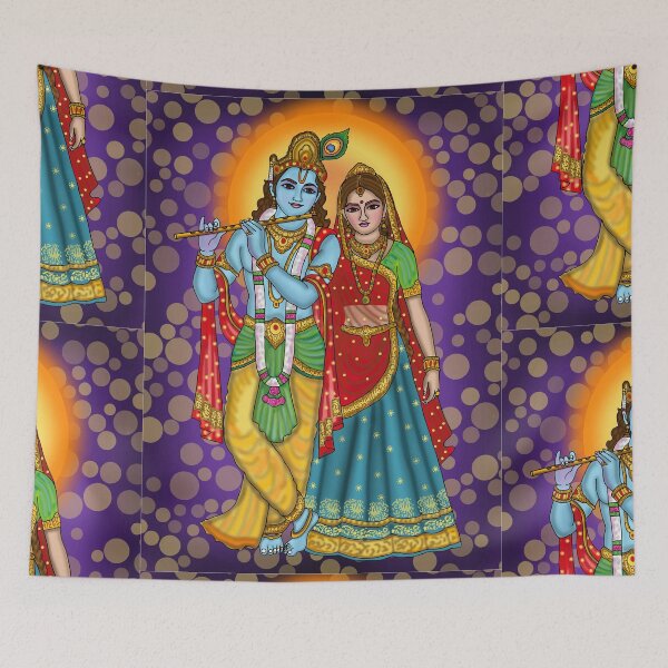 Item preview, Shri Radha Krishna Art Design – Mythological Hindu Love Illustration designed and sold by Harshit_Digital_Arts.