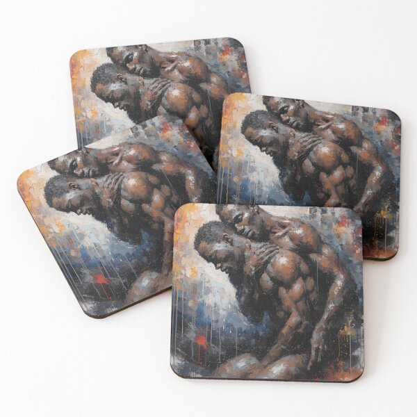 Item preview, Abstract Expressionist Figure Study – Emotive Male Duo designed and sold by gayishdesign.