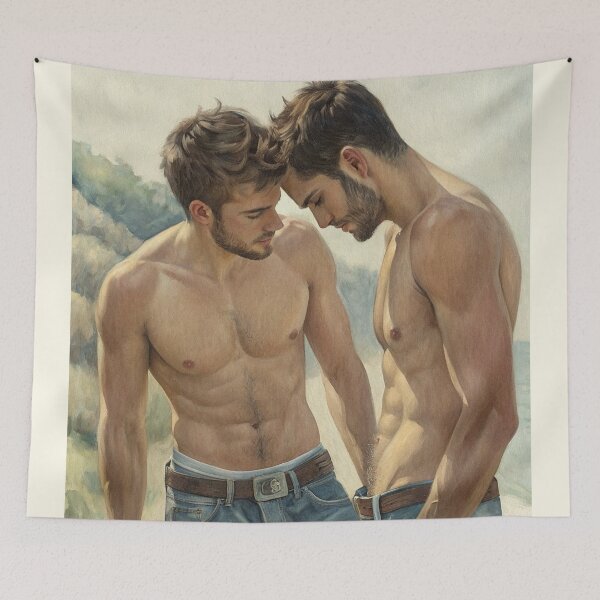 Item preview, Intimate Male Connection on the Beach designed and sold by gayishdesign.