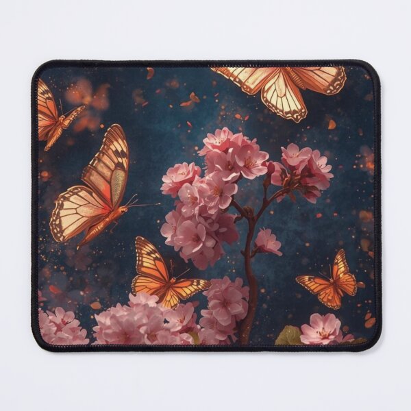 Item preview, Golden Butterflies and Pink Cherry Blossom Magic designed and sold by LakLuxe studio .