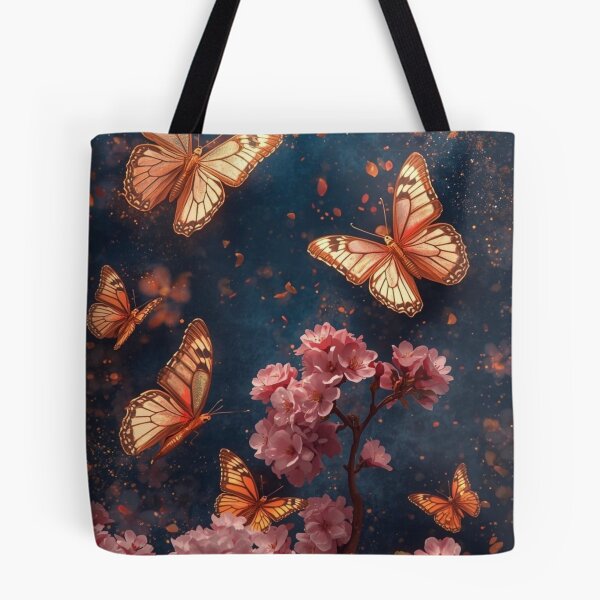 Item preview, Golden Butterflies and Pink Cherry Blossom Magic designed and sold by LakLuxe studio .