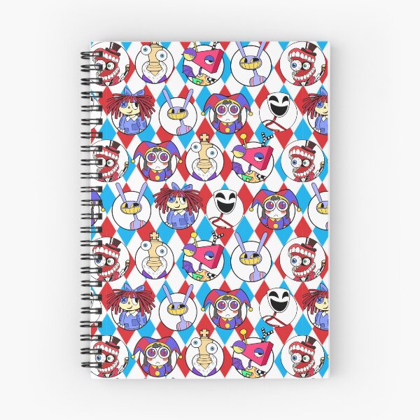 Item preview, TADC The Amazing Digital Circus Seamless Pattern w/ Red Blue Background! Jax, Kinger, Gangle, Zooble, Ragatha, Pomni, Caine. designed and sold by Playful Patternz.