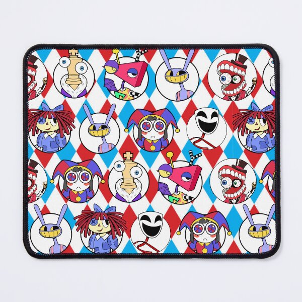 Item preview, TADC The Amazing Digital Circus Seamless Pattern w/ Red Blue Background! Jax, Kinger, Gangle, Zooble, Ragatha, Pomni, Caine. designed and sold by Playful Patternz.