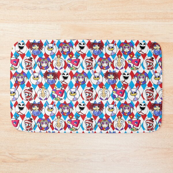 Item preview, TADC The Amazing Digital Circus Seamless Pattern w/ Red Blue Background! Jax, Kinger, Gangle, Zooble, Ragatha, Pomni, Caine. designed and sold by Playful Patternz.
