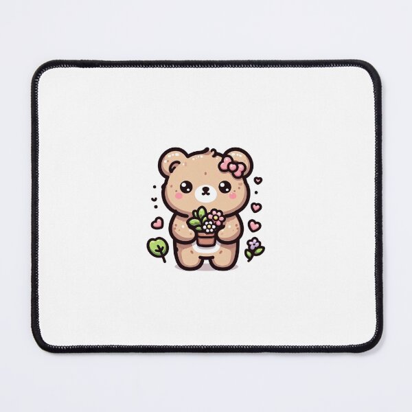 Item preview, Cute Bear Holding Flowers-Kawaii Teddy Aesthetic Sticker designed and sold by carestazafeli.