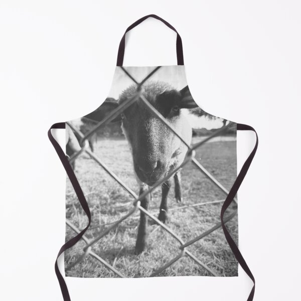 Item preview, Curious Sheep Behind Fence | Black and White Animal Photography Aesthetic designed and sold by Sarah – Fine Art & Photography.