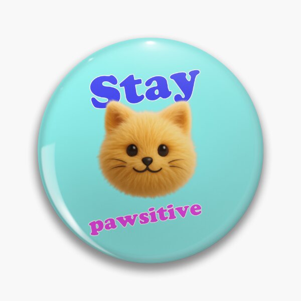 Item preview, Stay Pawsitive Yellow Cat (pun) designed and sold by Mauswohn.