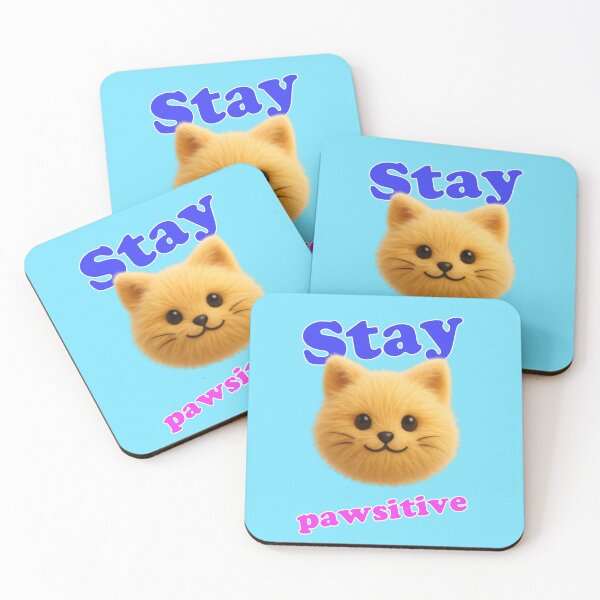 Item preview, Stay Pawsitive Yellow Cat (pun) designed and sold by Mauswohn.