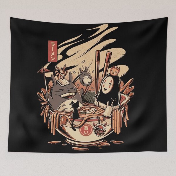 Item preview, Cute kawaii art noodle bath -%[ghiblis]%- flying away dragon designed and sold by Wenddys.