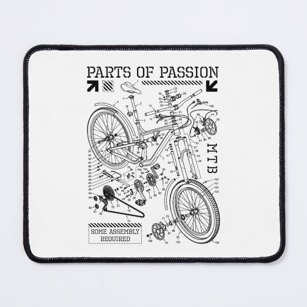 Item preview, Mountain Bike MTB Parts Of Passion Biking Cycling Diagram designed and sold by GrandeDuc.