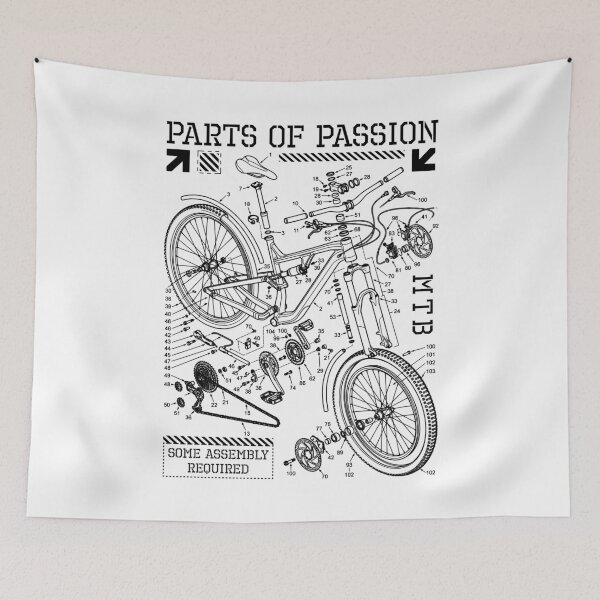 Item preview, Mountain Bike MTB Parts Of Passion Biking Cycling Diagram designed and sold by GrandeDuc.
