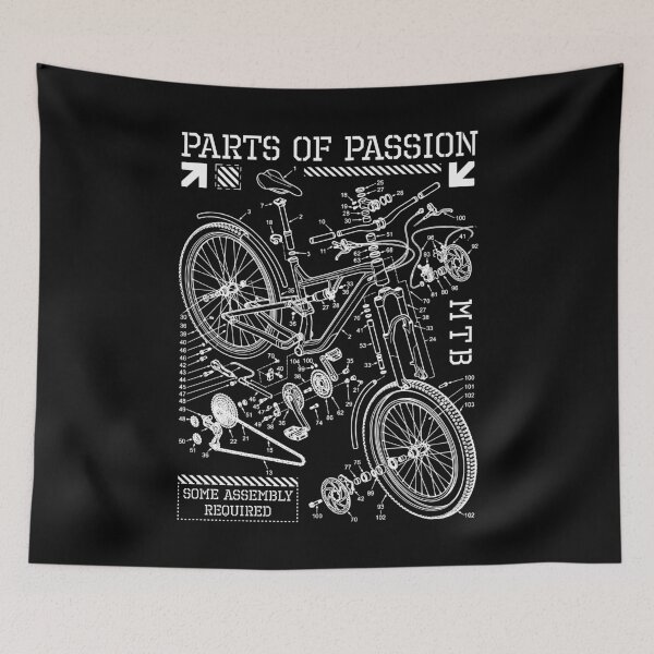 Item preview, Mountain Bike MTB Parts Of Passion Biking Cycling Diagram designed and sold by GrandeDuc.