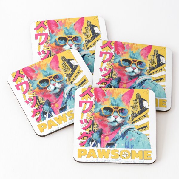 Item preview, Pawsome Streetstyle Cat - Neon Urban Cyberpunk Art designed and sold by GenZFashion000.