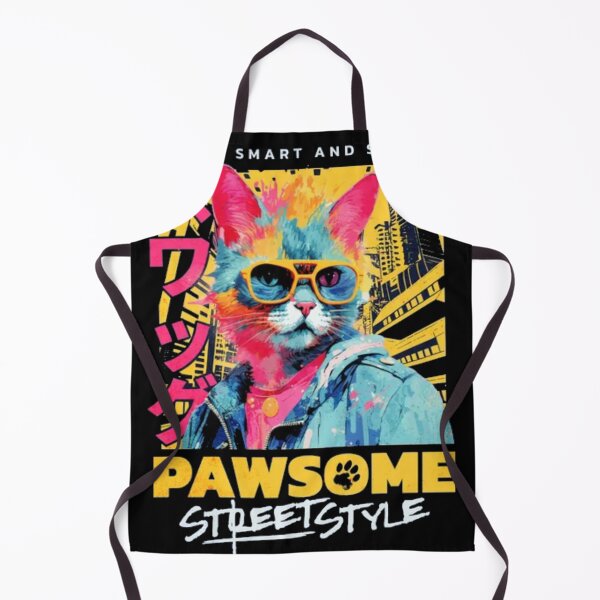 Item preview, Pawsome Streetstyle Cat - Neon Urban Cyberpunk Art designed and sold by GenZFashion000.