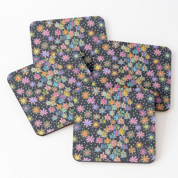 Item preview, Top End Bush and Flowers at Night on black designed and sold by Colour Angel by KV.