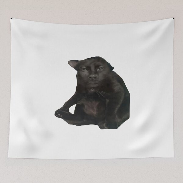 Item preview, black cat meme face kevin designed and sold by cloudzer0000.