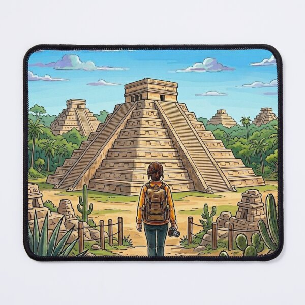 Item preview, Vintage Solo Female Travel Chichen Itza - Mexico Vintage Travel Art designed and sold by Bloom & Quiet .