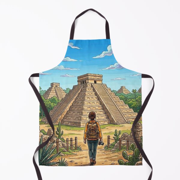 Item preview, Vintage Solo Female Travel Chichen Itza - Mexico Vintage Travel Art designed and sold by Bloom & Quiet .