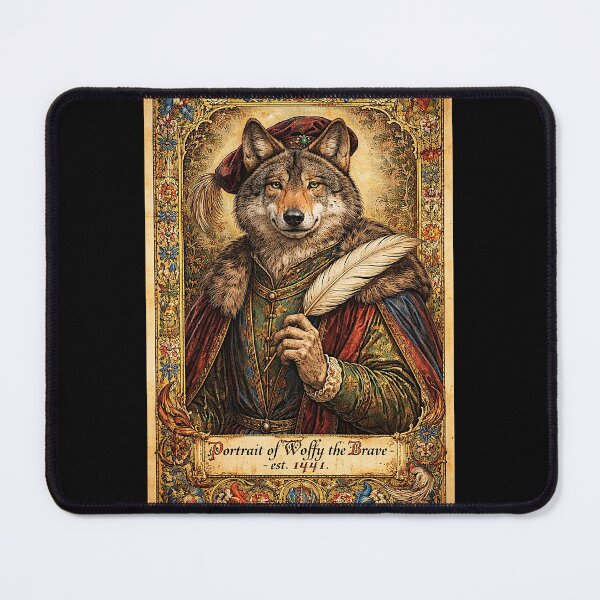 Item preview, Portrait of 'Wolfy the Brave - est. 1441', the very good writer designed and sold by NubesDesignCH.