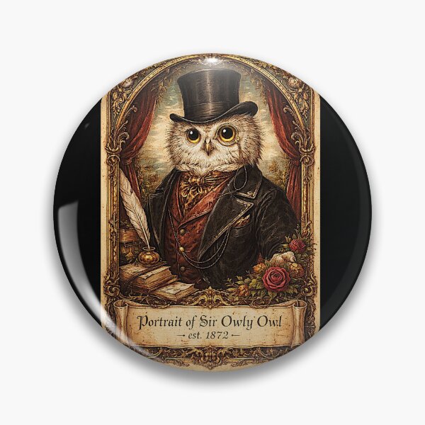 Item preview, Portrait of 'Sir Owly Owl - est. 1872' the very good banker designed and sold by NubesDesignCH.