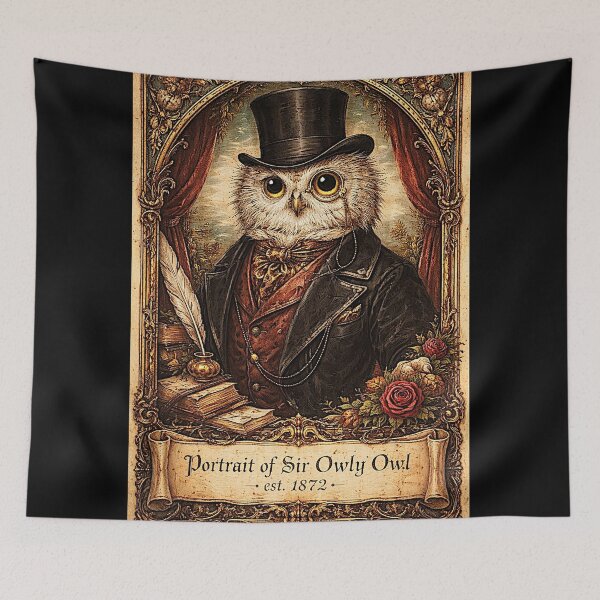 Item preview, Portrait of 'Sir Owly Owl - est. 1872' the very good banker designed and sold by NubesDesignCH.