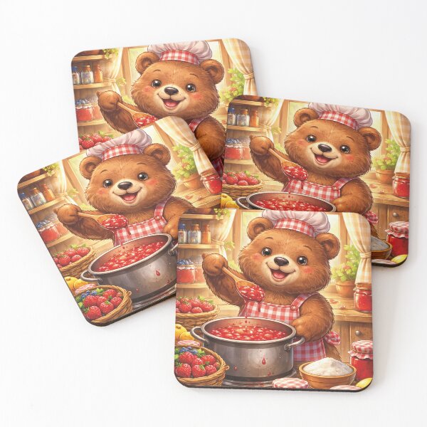 Item preview, Little Bear cooks fresh strawberry jam in the country kitchen designed and sold by Mauswohn.