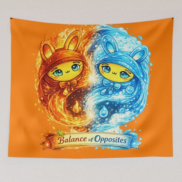 Item preview, Balance of Opposites – Fire and Water Yin Yang designed and sold by InnerwayStudio.
