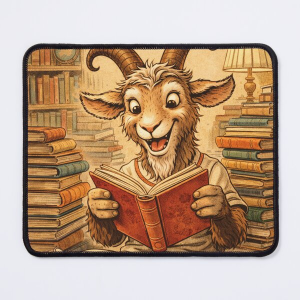 Item preview, Well-read goat in an antique library – Vintage Book Lover Design designed and sold by Mauswohn.