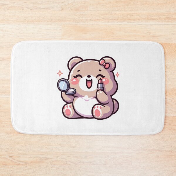 Item preview, Cute Bear Doing Makeup-Kawaii Beauty Teddy Sticker designed and sold by carestazafeli.