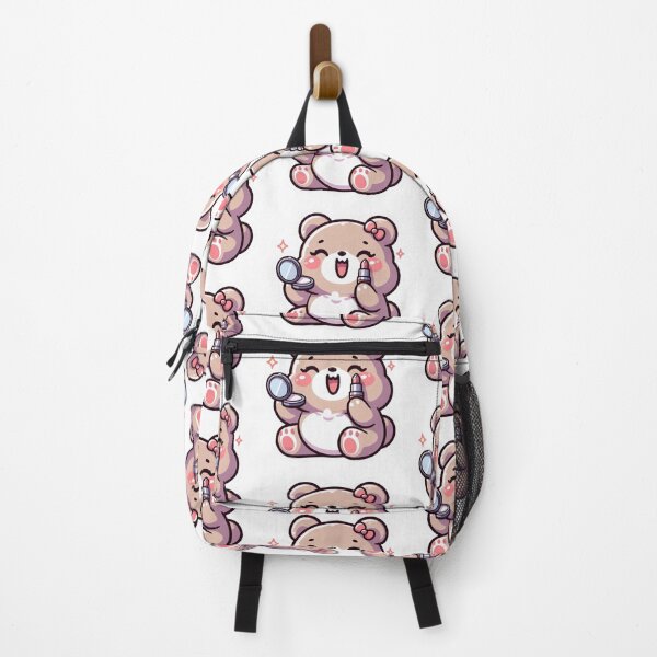 Item preview, Cute Bear Doing Makeup-Kawaii Beauty Teddy Sticker designed and sold by carestazafeli.