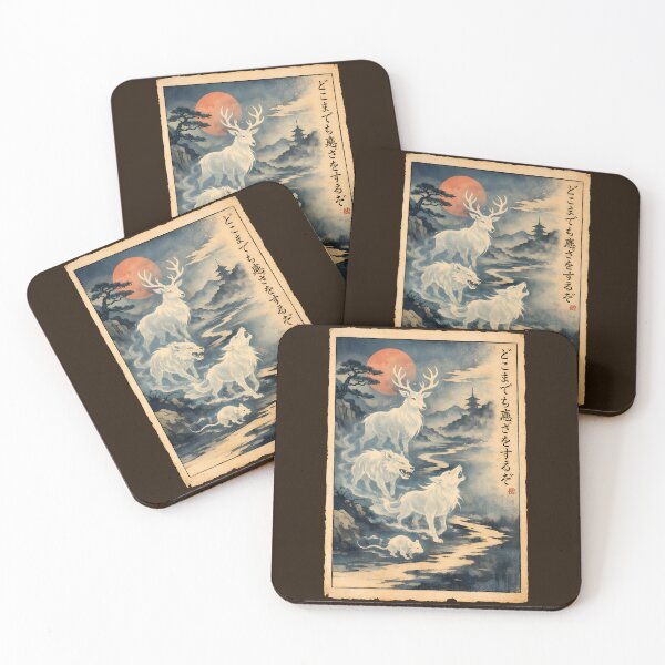 Item preview, Ukiyo-e Animal Spirits Midnight Mischief Art designed and sold by agearb.